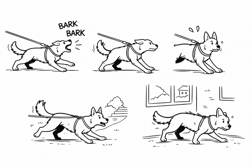 early signs of reactivity in dogs